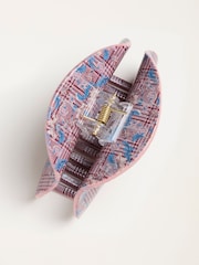 FatFace Pink Check Floral Claw Clip - Image 2 of 2
