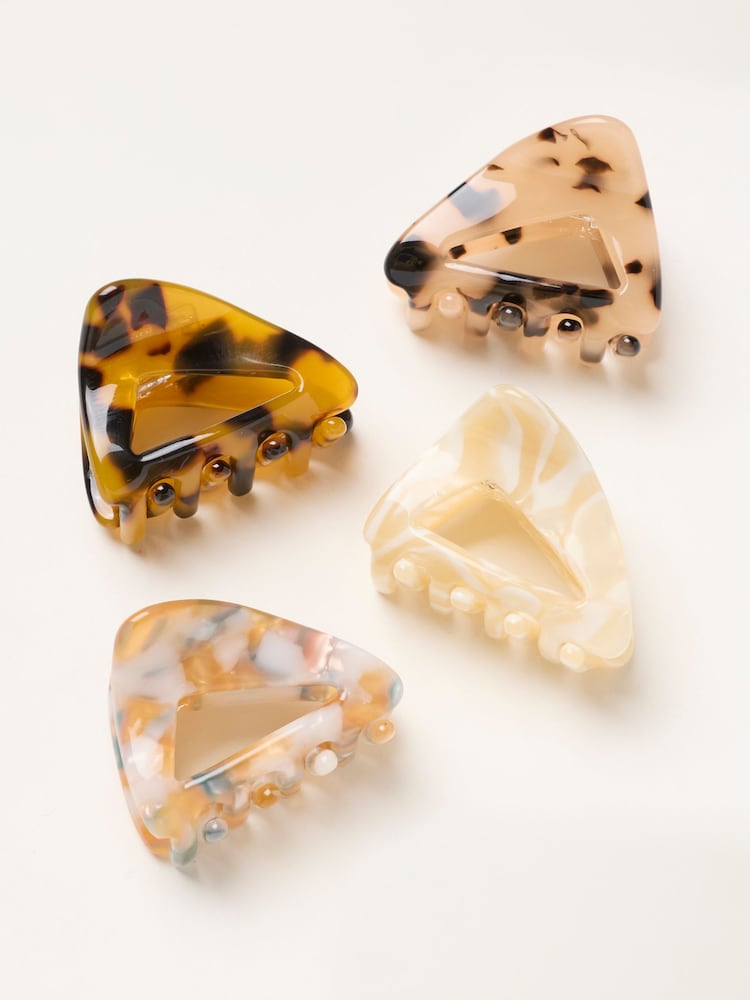 FatFace Tortoiseshell Brown 4PK Mini Claw Clips - Image 1 of 2 FatFace Tortoiseshell Brown 4PK Mini Claw Clips - Image 1 of 2