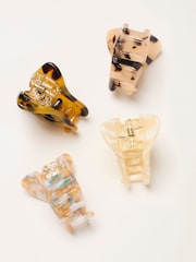 FatFace Tortoiseshell Brown 4PK Mini Claw Clips - Image 2 of 2