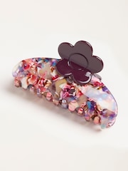 FatFace Purple Flower Claw Clip - Image 1 of 2