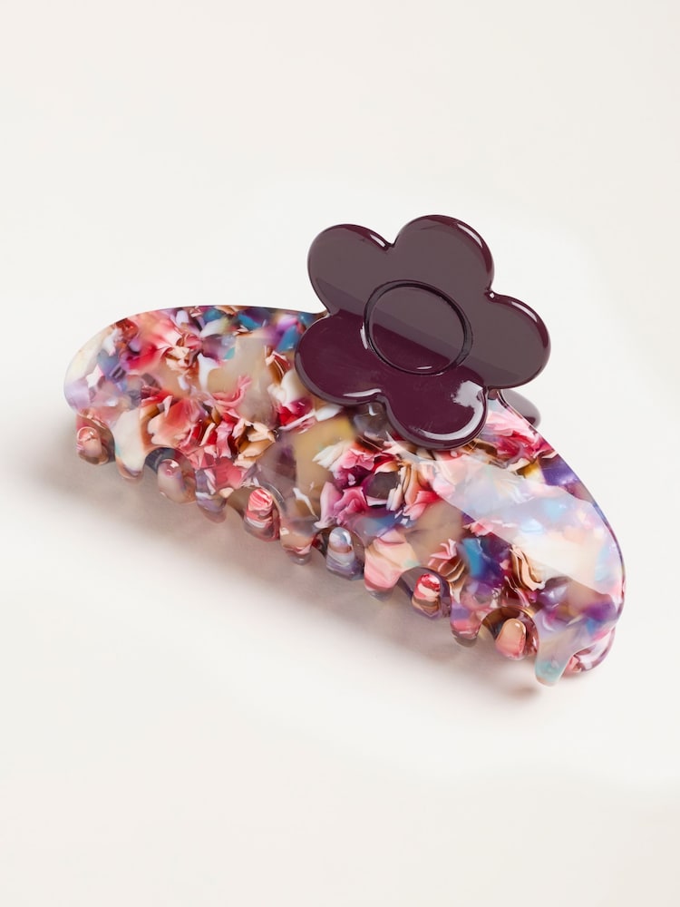 FatFace Purple Flower Claw Clip - Image 1 of 2 FatFace Purple Flower Claw Clip - Image 1 of 2