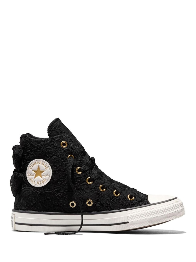 Converse Black Chuck Taylor All Star Bows and Lace High Trainers - Image 1 of 6