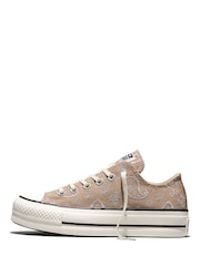 Converse Natural Chuck Taylor All Star Lift Paisley Trainers - Image 2 of 5
