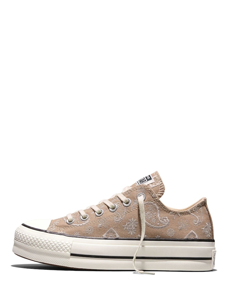 Converse Natural Chuck Taylor All Star Lift Paisley Trainers - Image 2 of 5 Converse Natural Chuck Taylor All Star Lift Paisley Trainers - Image 2 of 5