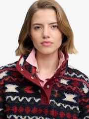 Червоний - Superdry Super Soft Printed Half Zip Neck Sweat Top - Image 5 of 6