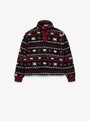 Червоний - Superdry Super Soft Printed Half Zip Neck Sweat Top - Image 6 of 6