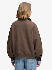 Superdry Dark Brown Country Club Half Zip Sweat Top - Image 3 of 7