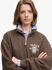 Superdry Dark Brown Country Club Half Zip Sweat Top - Image 5 of 7
