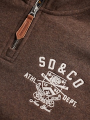Superdry Dark Brown Country Club Half Zip Sweat Top - Image 7 of 7