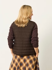 FatFace Luna Reversible Chocolate Brown Padded Borg Fleece Gilet - Image 2 of 7