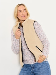 FatFace Luna Reversible Black Padded Borg Fleece Gilet - Image 5 of 8