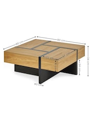 Julian Bowen Light Oak Effect Tahoe Storage Coffee Table - Image 4 of 7