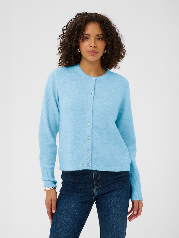 Kaffe Blue Niel Long Sleeve Knit Cardigan - Image 1 of 6