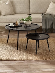 Julian Bowen Black Nolan Nesting Coffee Table - Image 1 of 7