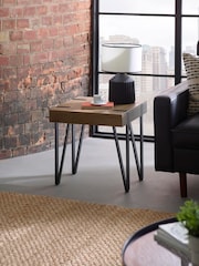 Julian Bowen Rustic Wood Effect Troy Lamp Table - Image 1 of 7