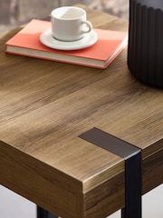 Julian Bowen Rustic Wood Effect Troy Lamp Table - Image 3 of 7