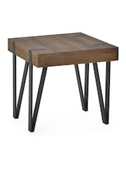 Julian Bowen Rustic Wood Effect Troy Lamp Table - Image 5 of 7
