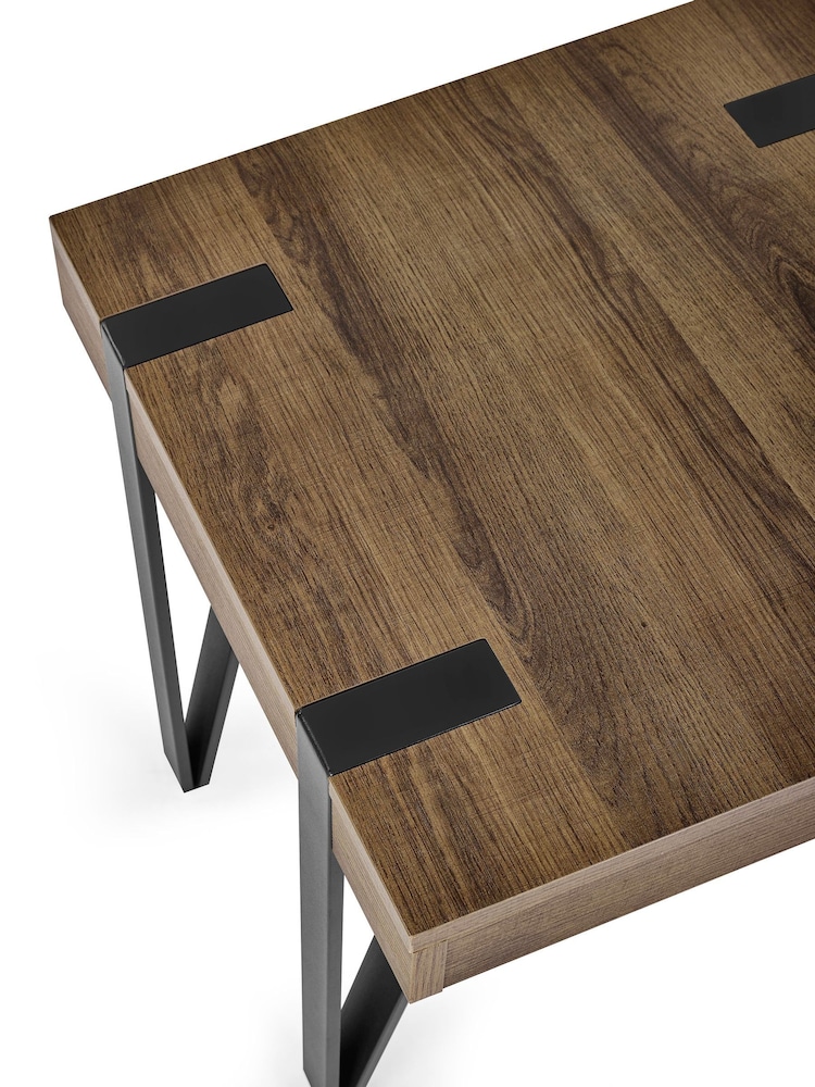 Julian Bowen Rustic Wood Effect Troy Lamp Table - Image 7 of 7