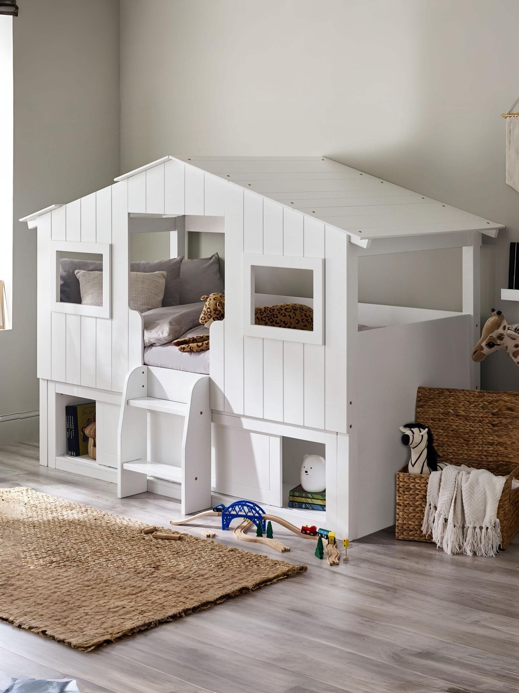 Julian Bowen Unisex Kids White Acorn Treehouse Midsleeper Kids Bed & Storage Unit - Image 6