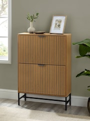 Julian Bowen Natural Oak Effect Sia Shoe Cabinet - Image 1 of 7