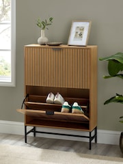 Julian Bowen Natural Oak Effect Sia Shoe Cabinet - Image 2 of 7
