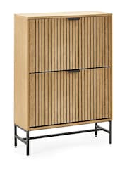 Julian Bowen Natural Oak Effect Sia Shoe Cabinet - Image 3 of 7