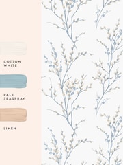 Laura Ashley Seaspray Pussy Willow A4 Wallpaper Sample - Image 3 of 4