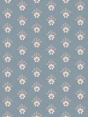 Laura Ashley Newport Blue Semington Floral Geo A4 Wallpaper Sample - Image 2 of 4