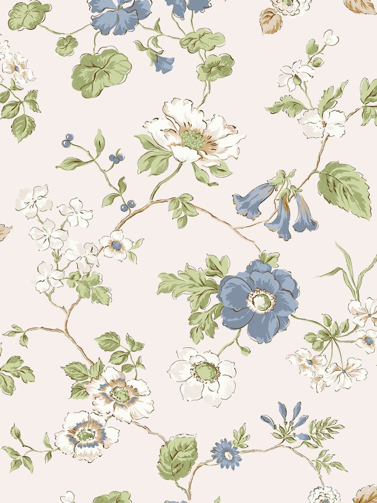 Laura Ashley Chalk Blue Pennywell Grove A4 Wallpaper Sample - Image 2 of 4 Laura Ashley Chalk Blue Pennywell Grove A4 Wallpaper Sample - Image 2 of 4