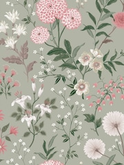 Laura Ashley Pistachio Otterham Garden A4 Wallpaper Sample - Image 2 of 4