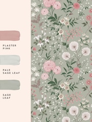 Laura Ashley Pistachio Otterham Garden A4 Wallpaper Sample - Image 3 of 4