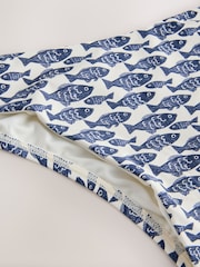 Cream/Navy Blue Sardine Brazilian Bikini Bottoms - Image 6 of 7