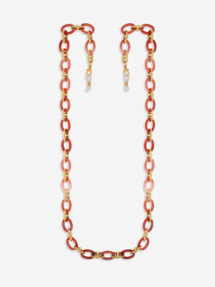 Mood Gold Tone Coral Resin Sunglasses Chain - Image 1 of 1