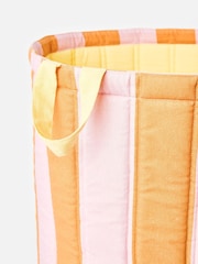 Oliver Bonas Orange & Rosa Randig Tyg Tvättkorg - Bild 2 av 5