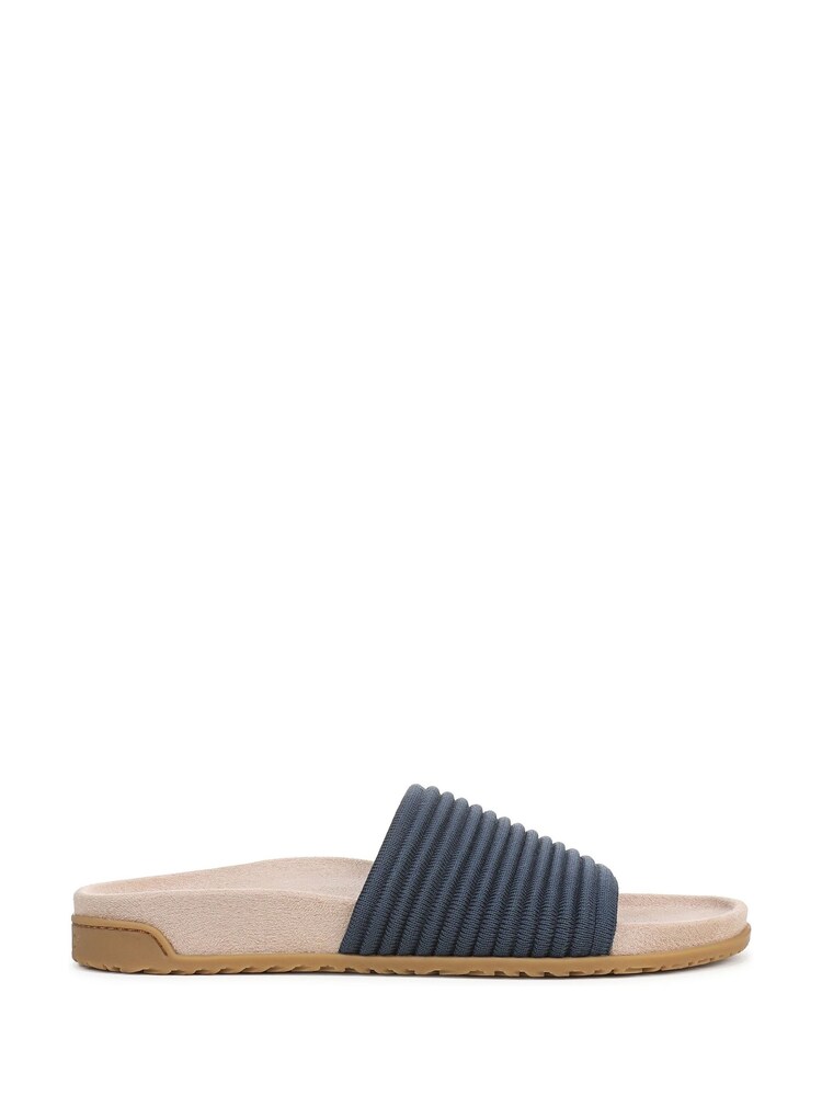 Vionic Blue Evie Knit Regular Fit Arch Support Sliders - Image 1 of 7 Vionic Blue Evie Knit Regular Fit Arch Support Sliders - Image 1 of 7