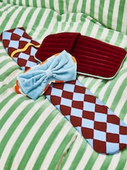 Oliver Bonas Blue Brown Harlequin Long Hot Water Bottle - Image 2 of 5