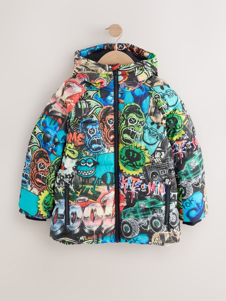 Graffiti Print - Padded Coat (3-17yrs) - 7এর মধ্যে 1 ছবি
