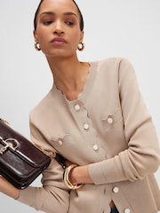 River Island Brown Long Sleeve Scallop Cardigan - Image 4 of 4