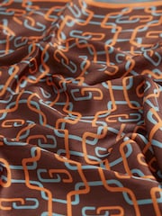 River Island Brown Geometric Neck Scarf With Ring - Image 6 of 6