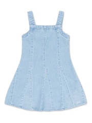 Levi's Blue Godet Strappy Denim Dress - Image 6 of 8