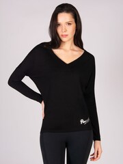 Pineapple Black Monroe V-Neck Long Sleeve Jersey Top - Image 2 of 5