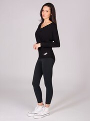 Pineapple Black Monroe V-Neck Long Sleeve Jersey Top - Image 4 of 5