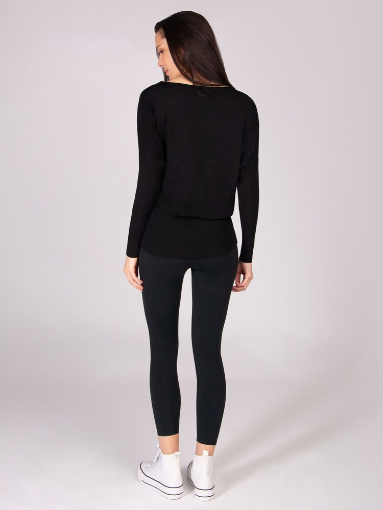 Pineapple Black Monroe V-Neck Long Sleeve Jersey Top - Image 5 of 5