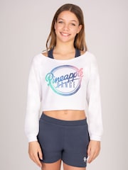 Pineapple White Ombre Off Shoulder Long Sleeve Top - Image 1 of 5