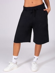 Pineapple Black Unisex Cut Off Trackpant Shorts - Image 1 of 7