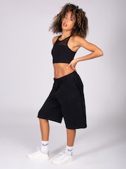 Pineapple Black Unisex Cut Off Trackpant Shorts - Image 6 of 7