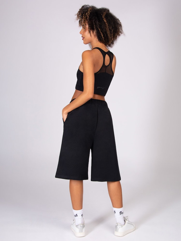 Pineapple Black Unisex Cut Off Trackpant Shorts - Image 7 of 7