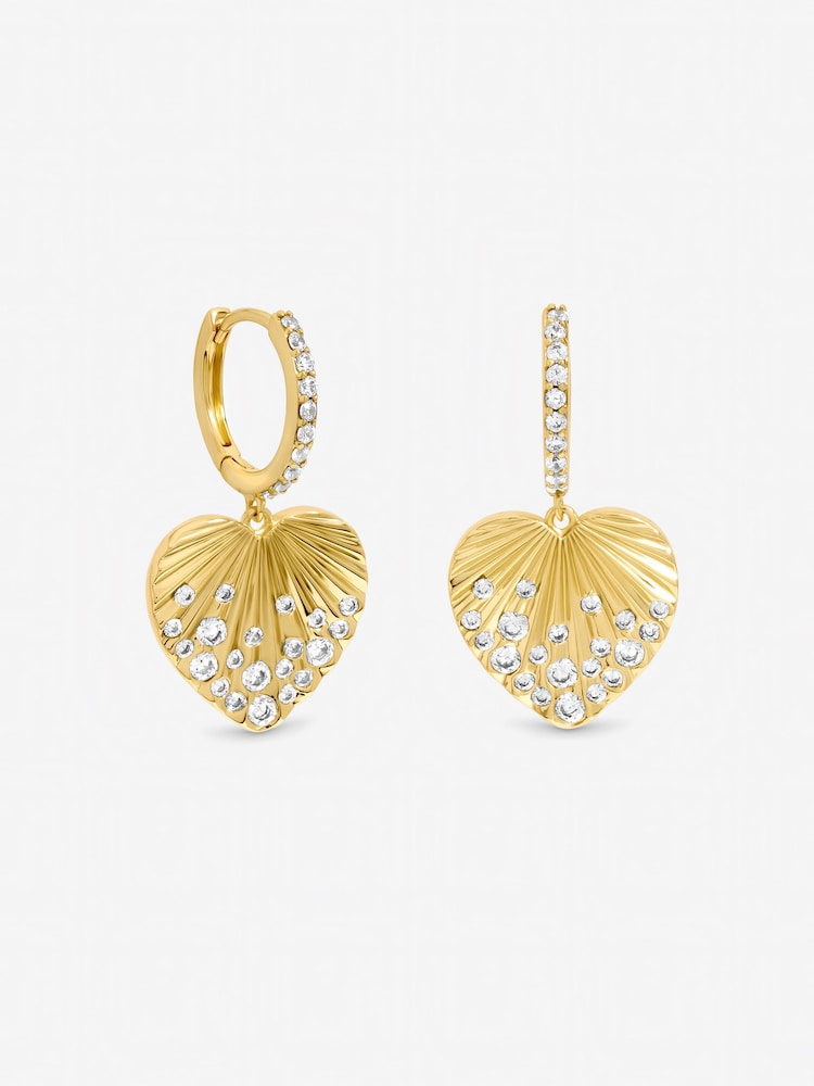 Inicio Gold Tone Heart Charm Earrings - Image 1 of 1
