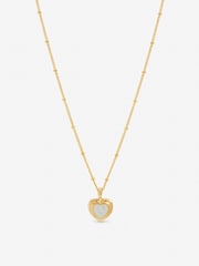 Inicio Gold Tone Mother of Pearl Heart Pendant Gift Pouch - Image 1 of 3