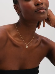 Inicio Gold Tone Mother of Pearl Heart Pendant Gift Pouch - Image 3 of 3